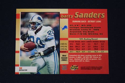 Barry Sanders Bowman S Best Refractor Parallel Detroit Lions