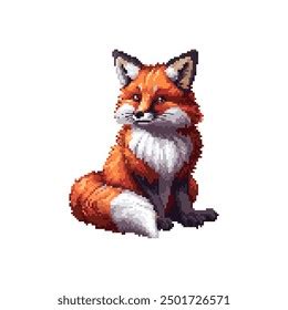 Pixel Art Sitting Red Fox On Stock Vector (Royalty Free) 2501726571 ...