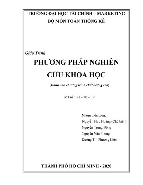 Hướng dẫn sử dụng phương pháp nghiên cứu khoa học giáo trình Hướng dẫn