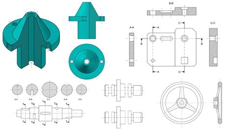 Cortes Secciones y Roturas en Dibujo Técnico Normas Tipos UNE