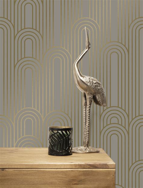 Golden Lines Wallpaper Taupe Gold 2 Trake Sorum Design