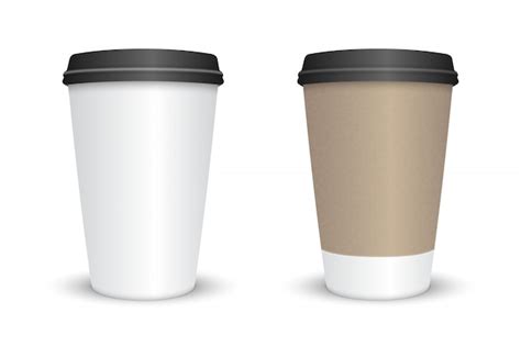 Premium Vector Realistic Blank Coffee Cup Set Isolated Vector