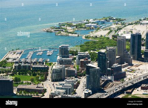 Bird Eye View Of Toronto Downtown And Ontario Lake Stock Photo Alamy