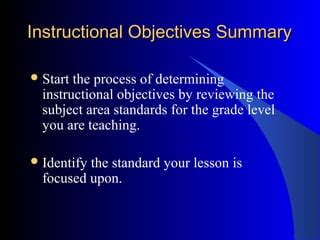 Writing Instructional Goals And Objectives Ppt