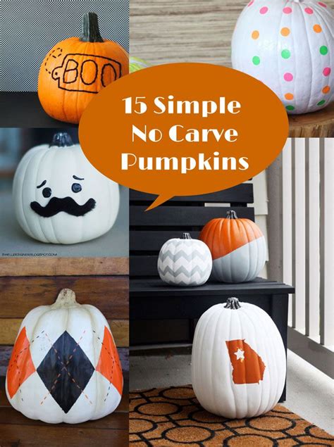 15 SIMPLE NO CARVE PUMPKIN DECORATING IDEAS No Carve Pumpkin