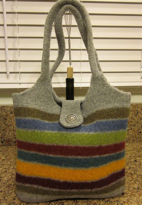 Ravelry Agilejacks Striped Scrap Felted Wool Bag Wool Bags Felt