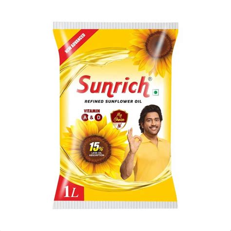 Sunrich Refined Sunflower Oil Packaging Type Pouched Packaging Size