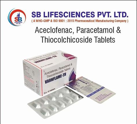 Varnflame Th Aceclofenac Paracetamol Thiocolchicoside Tablets