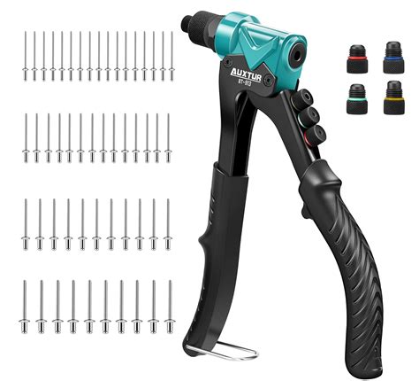 Auxtur One Handed Rivet Gun Pop Rivet Gun Kit Professional Hand Riveter Manual