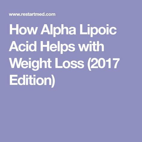 Alpha lipoic acid weight loss – Artofit