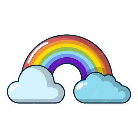 Icono De Arco Iris Ilustración De Dibujos Animados De Icono De Vector