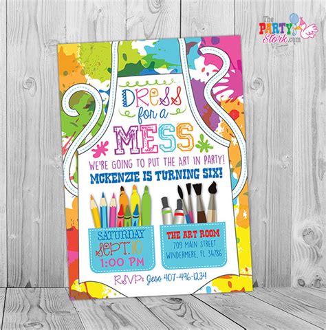 Paint Party Invitations / Painting Party Invitations Kids / Paint Party ...