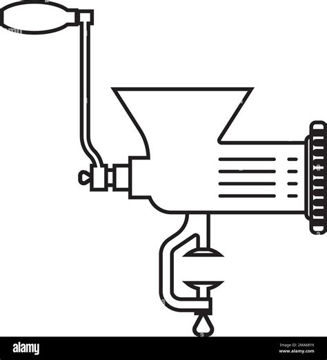 Dessin De Symbole D Illustration De L Ic Ne Du Moulin Viande Image