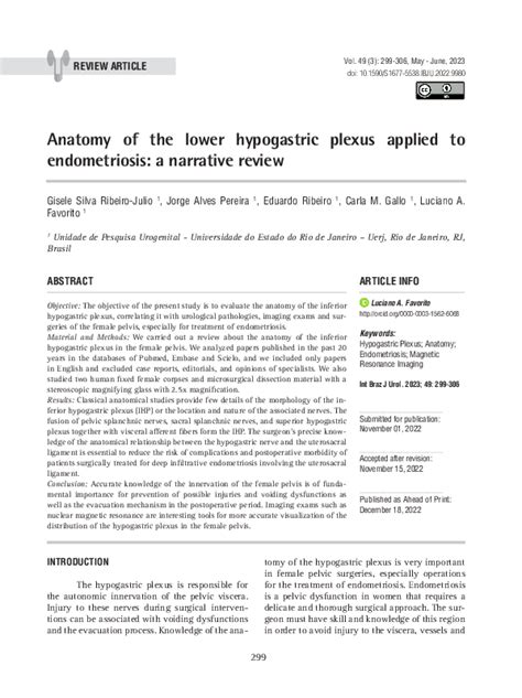 (PDF) Anatomy of the lower hypogastric plexus applied to endometriosis ...