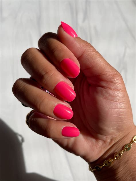 Bright Pink Acrylic Nails