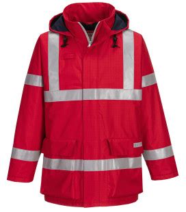 Veste De Pluie Fr Anti Statique Bizflame De Travail Rouge Portwest