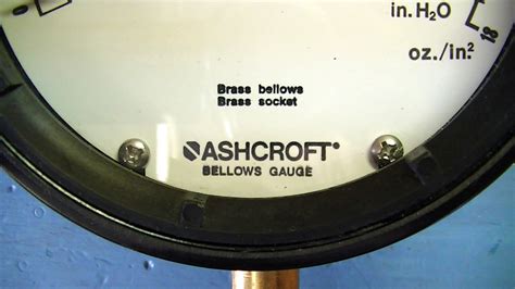 Ashcroft Low Pressure Brass Bellows Gauge To Inch Face Ebay