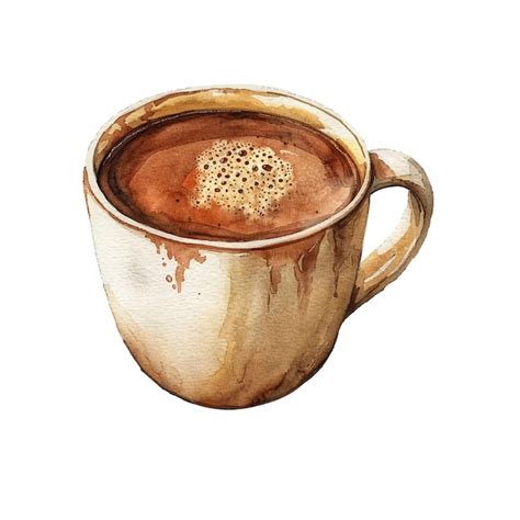 Premium Vector Hot Chocolate Vector Illustration In Watercolor Style