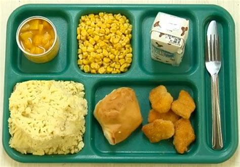 Lunches On Trays Are Representative In The 1960s Although The Food In