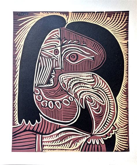 Pablo Picasso Femme Au Collier Original Linocut 1962 For Sale At Pamono