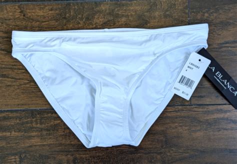 Nwt La Blanca Sz Women Island Goddess Shirred Band Hipster Bikini