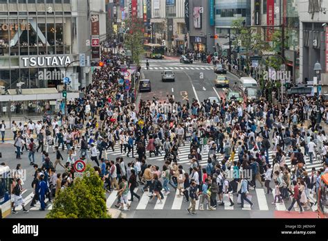 Shibuya Crossing The Busiest Road Crossing In The World Tokyo Stock