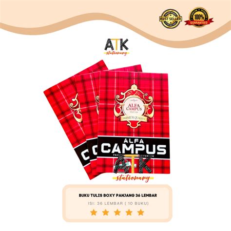 Jual Buku Tulis 36 Lembar Campus Alfa Premium Boxy 1 Pak 10 Buku Atk