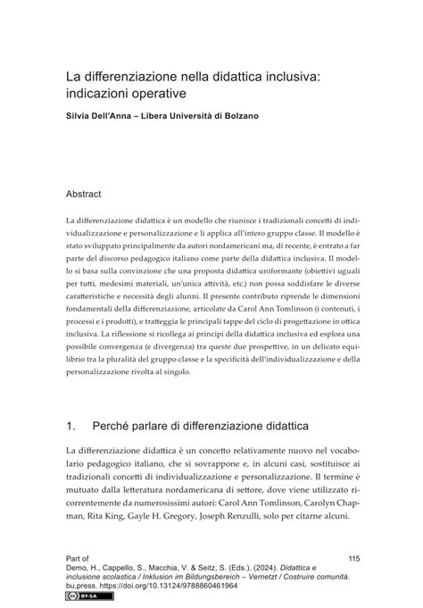 Pdf La Differenziazione Nella Didattica Inclusiva Indicazioni Operative