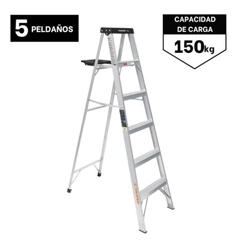 Escalera Tijera 5 Peldaños Capacidad De Carga 150 Kg Truper Sodimac Perú