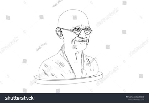 Mahatma Gandhi Illustrated Outline Sketch Black Stock Illustration 2252260191 | Shutterstock