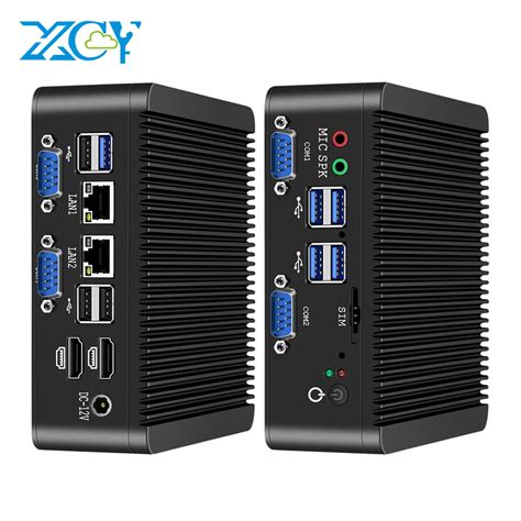 XCY Fanless Mini PC Intel Celeron J4125 DDR4 M 2 SSD RS232 485 2x LAN