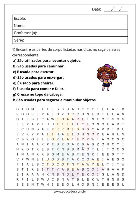 Caça Palavras 3º Ano - Caça-palavras para 3º ano para imprimir - Educador