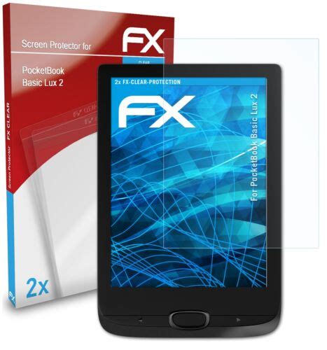 atFoliX 2x Película Protectora para PocketBook Basic Lux 2 transparente