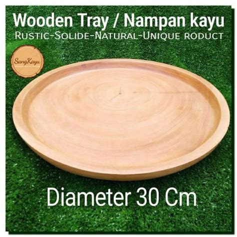 Jual Wooden Tray D 30 Cm Wooden Plate Nampan Kayu Bulat Piring Nampan