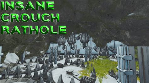 Ark Ascended Rathole Insane Unraidable Crouch Rathole Youtube