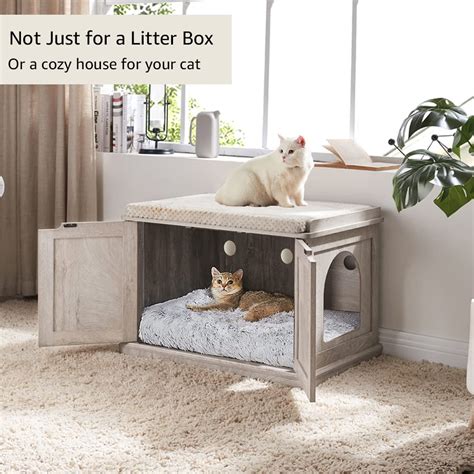 Snapklik Unipaws Cat Litter Box Enclosure Furniture Cat Washroom