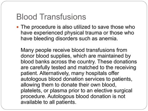 What Are Blood Transfusions PPT