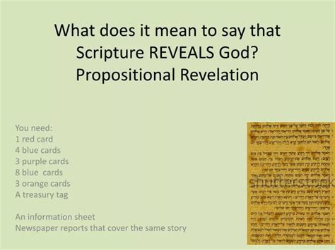 Ppt What Does It Mean To Say That Scripture Reveals God