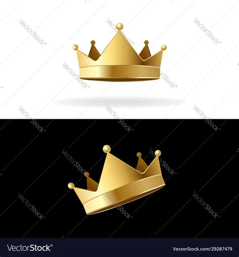 Gold isolated crown Royalty Free Vector Image - VectorStock