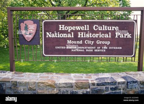 Hopewell Culture National Historical Park Entrance Sign Mound City