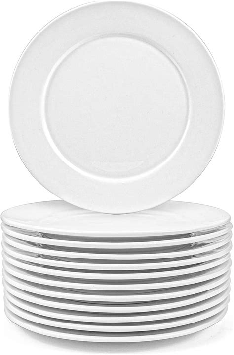 Foraineam 12 Pcs Side Plates Round Porcelain 20 Cm Small Dinner Dish