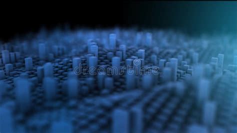 Seamless Loop 3d Animation Of Cubes Moving Up And Down Abstract Blue