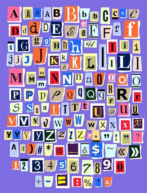 Alphabet Collage ABC Vector Alphabetical Font Letter Cutout Of ...