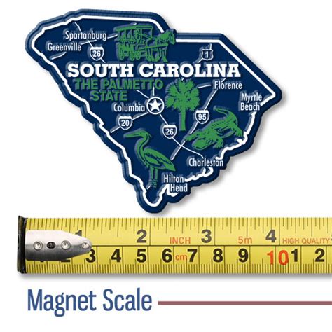 South Carolina Giant State Map Magnet Classic Magnets