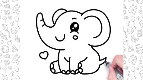 Dibujo De Elefante Fácil Para Niños Cómo Dibujar Un Elefante Paso A Paso