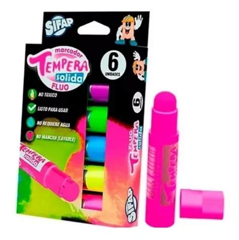 Tempera Solida Sifap En Barra Colores Fluo X Surtidos Mercadolibre