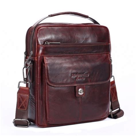 Meigardass Genuine Leather Business Mens Messenger Bags Crossbody Bags