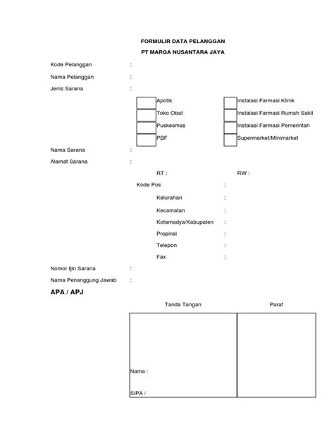 Formulir Data Pelanggan New Dikonversi Pdf