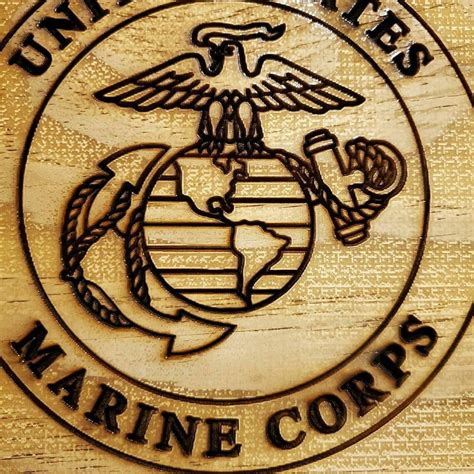 Laser Engraved United States Marine Corps Wood Plaque Etsy