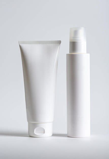 Premium Photo Cosmetic Tube Mock Up And Spray Bottle Mockup